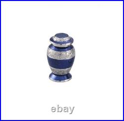 Palatinate Blue & Silver Adult Cremation Urn + Free Shipping