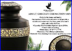 Premium Urns Cremation for Adult Handcrafted Urn, Black