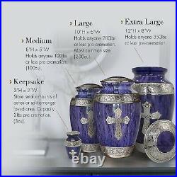 Purple Cross Urns for Human Ashes Large and Cremation Urn Cremation Urns Adult
