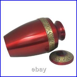 Ruby Red Brass Large Adult Ashes Urn for Cremation & Decoration
