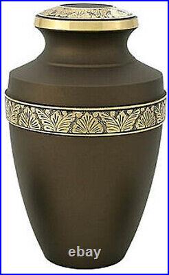 SPORTS TEAM COACH epoxy logo BROWN 300 lb adult cremation bronze urn floral