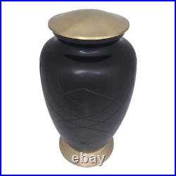 Skipton Black Large Adult Urn For Human Cremation Ashes For Memorial