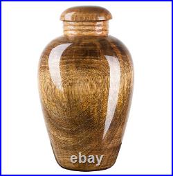 Stunning and very special solid mango Cremation Funeral urn for ashes WU51Medium