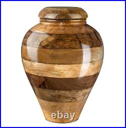 Stunning and very special wooden mango Cremation Funeral urn for ashes WU50L