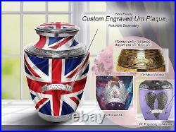 United Kingdom UK Flag Cremation Urn Cremation Urns Adult Urns for Human Ashes