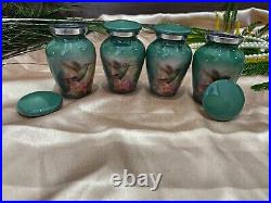 Urn For Human Ashes, Cremation Urn, Set of 4 Small Keepsake Urn, Hummingbird Urn