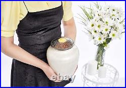 Urn for Human Ashes Adult Memorial urn Funeral Cremation Urns Large White
