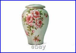 White Ceramic Adult 200 Cubic Inch Funeral Cremation Urn for Ashes
