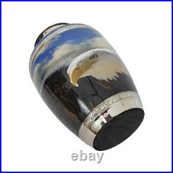 White Eagle Designed Large Blue Cloudy Sky Adult Memorial Human Urn For Ashes