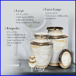 White Marble Urns for Human Ashes Large and Cremation Urn Cremation Urns Adult